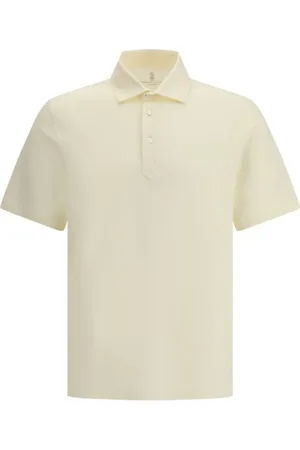 Brunello Cucinelli Koszulki, Mężczyzna, Beżowy, L, Monochromatyczny Sweter Polo