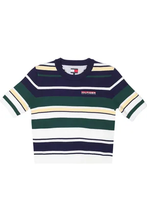Tommy Hilfiger Swetry, Kobieta, Wielobarwność, S, Paski krótki rękaw top żeglarski