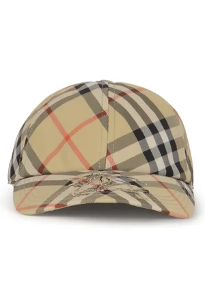 Burberry Akcesoria, Mężczyzna, Beżowy, M, Czapki Baseballowe w Kratę