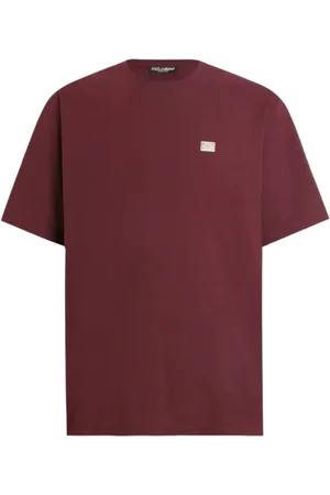 Dolce & Gabbana Koszulki, Mężczyzna, Czerwony, L, Czerwony T-shirt z logo na kołnierzu