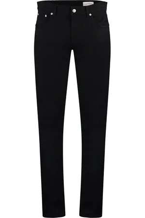 Alexander McQueen Jeansy, Mężczyzna, Czarny, M, Dżinsy Skinny z logo ze skóry