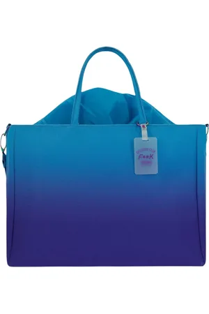 F**K Torebki, Kobieta, Niebieski, ONE SIZE, Torba Shopper z Kanwy z Zdejmowanym Paskiem