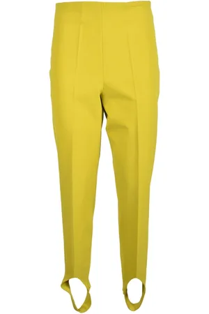 ERIKA CAVALLINI Spodnie, Kobieta, Żółty, XS, Eleganckie Spodnie Dopasowane