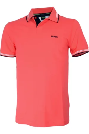 HUGO BOSS Koszulki, Mężczyzna, Czerwony, 2XL, Bawełna, Slim Fit Polo z Piké z Bawełny Czerwony