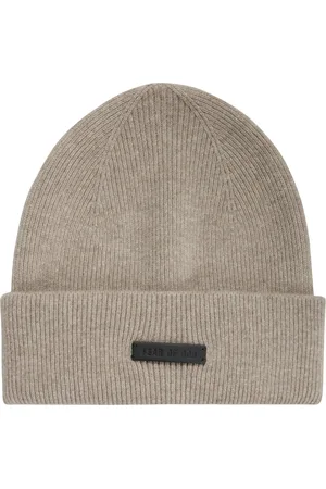 FEAR OF GOD Akcesoria, Mężczyzna, Beżowy, ONE SIZE, Wełna, Wełna Kaszmir Czarna Czapka Beanie