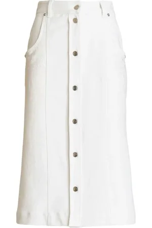 Etro Spódnice, Kobieta, Biały, 2XS, Bawełna, Spódnica jeansowa