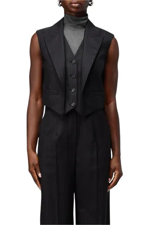 Alexander McQueen Kurtki, Kobieta, Niebieski, S, Granatowy Kamizelka w Paski