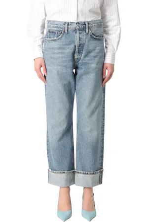 AGOLDE Jeansy, Kobieta, Niebieski, W25, Denim, Vintage Cuffed Jeansy