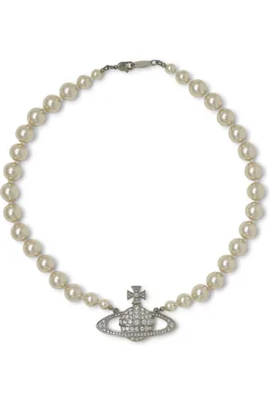 Vivienne Westwood Akcesoria, Kobieta, Beżowy, ONE SIZE, Bransoletka Pearl Bas Relief