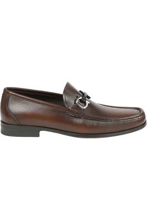 Salvatore Ferragamo Buty, Mężczyzna, brązowy, 43 EU, Mokasyny z ozdobnymi Gancini i podeszwą z gumy