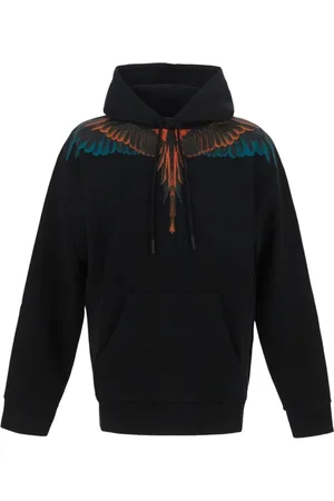 MARCELO BURLON Bluzy, Mężczyzna, Czarny, XL, Bawełna, Icon Wings Hoodie
