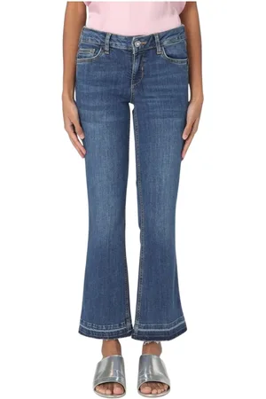 Liu Jo Jeansy, Kobieta, Niebieski, W31, Denim, Klasyczne Niebieskie Bootcut Jeansyy z Surowym Brzegiem