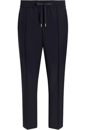 Dolce & Gabbana Spodnie, Mężczyzna, Czarny, L, Granatowe Spodnie z Plisami