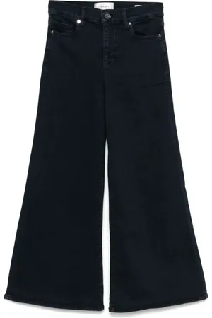 Frame Jeansy, Kobieta, Czarny, W28, Spodnie Palazzo Crop na Relaksacyjne Dni