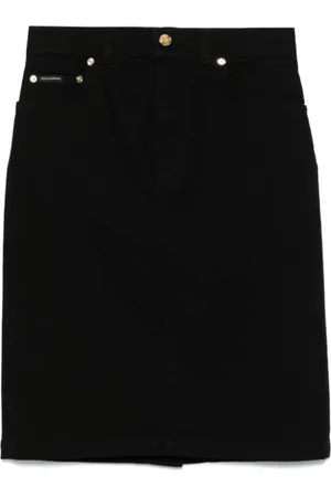 Dolce & Gabbana Spódnice, Kobieta, Czarny, M, Denim, Czarna Spódnica Midi z Denimu