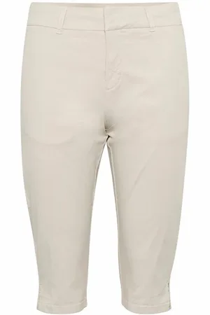 Part Two Spodnie, Kobieta, Beżowy, S, Bawełna, Francuski Dąb Spodnie Capri Slim Fit