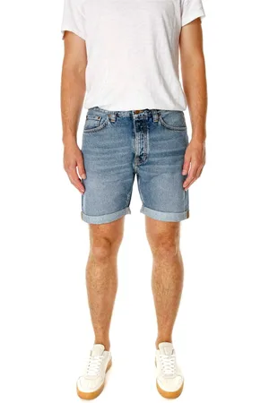 Nudie Jeans Szorty, Mężczyzna, Niebieski, W32, Denim, Klasyczne Szorty Dżinsowe z Regular Fit