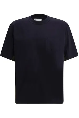 SACAI Koszulki, Mężczyzna, Niebieski, M, Nowoczesny baweniany t-shirt z kieszeniami