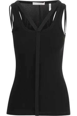 Helmut Lang Koszulki, Kobieta, Czarny, XS, Czarna koszulka z dekoltem bateau