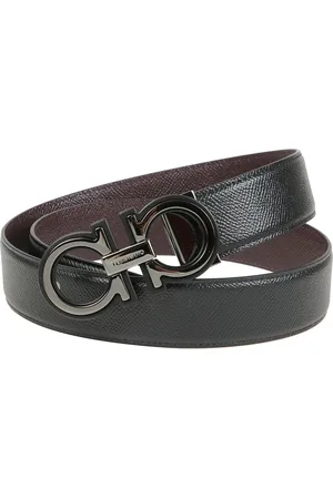 Salvatore Ferragamo Akcesoria, Mężczyzna, Czarny, 100 CM, Odwracalny Regulowany Pasek z Klamrą Gancini