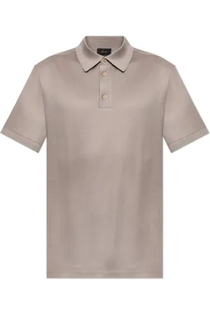 BRIONI Koszulki, Mężczyzna, Beżowy, M, Jedwabne polo