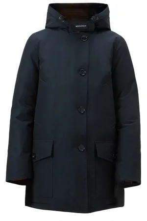 Woolrich Kurtki, Kobieta, Niebieski, L, Kurtka z odpinanym kapturem