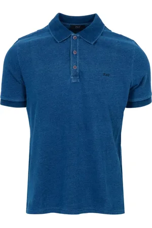 FAY Koszulki, Mężczyzna, Niebieski, 2XL, Bawełniany Polo Shirt z Delavé Wash