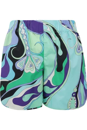 Emilio Pucci Szorty, Kobieta, Wielobarwność, S, Len, Szorty z bawełny z nadrukiem orchidei