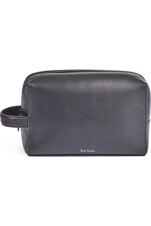 Paul Smith Torebki, Mężczyzna, Czarny, ONE SIZE, Torebka kosmetyczna z grawerowaną skórą w kolorze czarnym