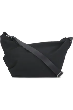 YOHJI YAMAMOTO Torebki, Mężczyzna, Czarny, ONE SIZE, Czarna wełniana torba na ramię dla kobiety