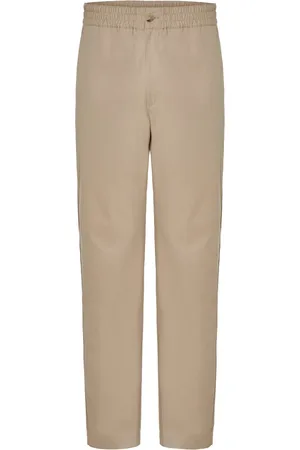Maison Kitsuné Spodnie, Mężczyzna, Beżowy, 2XS, Beżowe Bawełniane Spodnie