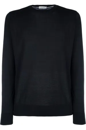 Paolo Pecora Swetry, Mężczyzna, Czarny, M, Czarny Sweter Crewneck Stylowy Eko