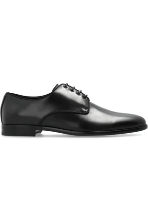 Dolce & Gabbana Buty, Kobieta, Czarny, 37 1/2 EU, Czarne Skórzane Buty Oxford Ze Skórzaną Podeszwą