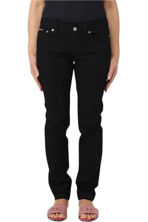 Dolce & Gabbana Jeansy, Kobieta, Czarny, M, Czarne Straight Leg Jeansy