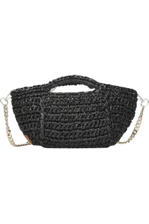 Chica London Torebki, Kobieta, Czarny, ONE SIZE, Czarna Pleciona Torba na Ramię z Clutchem