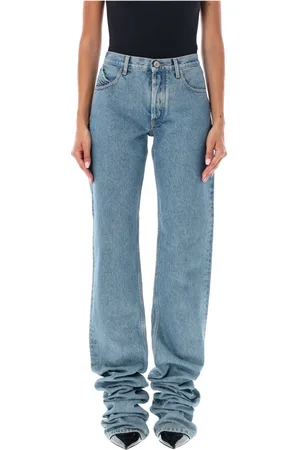The Attico Jeansy, Kobieta, Niebieski, W28, Bawełna, Sky Extra Long Slim Jeansy
