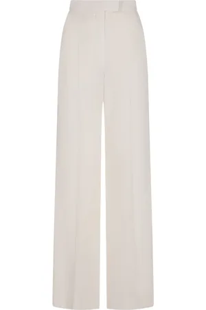 Alexander McQueen Spodnie, Kobieta, Biały, S, Białe spodnie Wide-Leg Bone