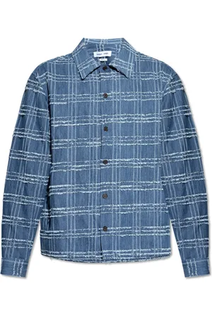 Samsøe Samsøe Koszule, Mężczyzna, Niebieski, M, Denim, Jeansyowa koszula `Sacastor`