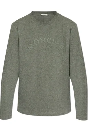 Moncler Koszulki, Mężczyzna, Szary, 2XL, Bawełna, T-shirt z logo