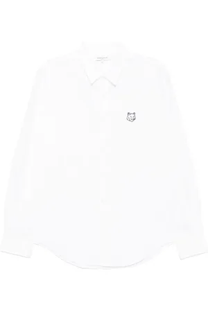 Maison Kitsuné Koszule, Mężczyzna, Biały, L, Biała koszula z lisim głową