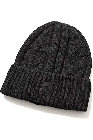 Moncler Akcesoria, unisex, Czarny, ONE SIZE, Kaszmir, Stylowy Kapelusz dla Modnego Wyglądu