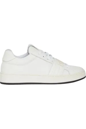 GCDS Buty, Kobieta, Biały, 35 EU, Skóra, Sneakersy z Logo Zespołu Zamykanie na rzep