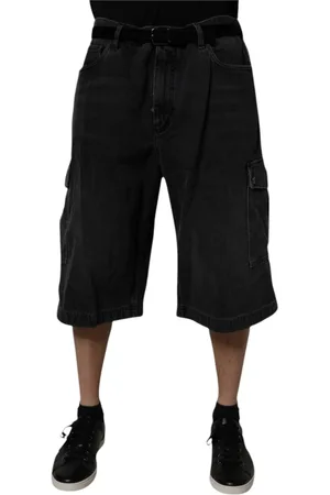 Dolce & Gabbana Szorty, Mężczyzna, Czarny, 2XL, Denim, Czarne Cargo Denim Bermuda Shorts