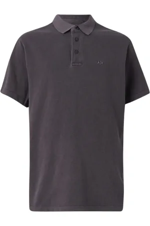 Armani Exchange Koszulki, Mężczyzna, Szary, M, Granatowy polo z krótkim rękawem