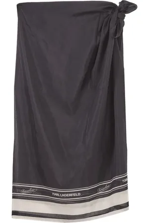 Karl Lagerfeld Stroje kąpielowe, Kobieta, Czarny, ONE SIZE, Bawełna, Kl X Borsalino Pareo
