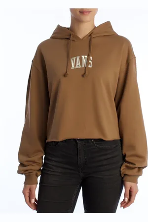 Vans Bluzy, Kobieta, brązowy, XL, Cropped Varsity Bluza z Kapturem Styl Miejski