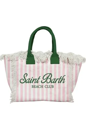MC2 SAINT BARTH Torebki, Kobieta, Różowy, ONE SIZE, Torba z Kanwy z Frędzlami