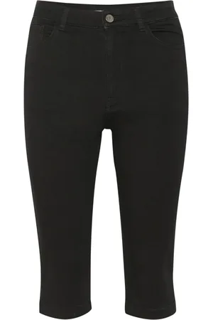 Gestuz Jeansy, Kobieta, Czarny, W24, Czarne Spodnie Capri Slim-Fit