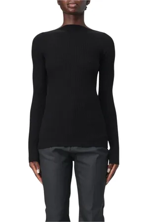 Rick Owens Swetry, Kobieta, Czarny, S, Czarny Sweter z Warkoczem