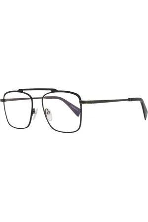 YOHJI YAMAMOTO Akcesoria, Mężczyzna, Czarny, ONE SIZE, Czarne Okulary Optyczne Aviator dla Mężczyzn